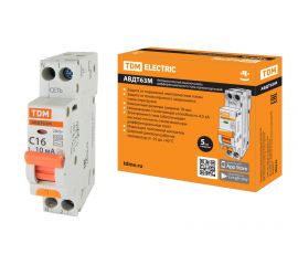 02.02.04 Дифференциальный автомат АВДТ 63М   4.5кА тип АС (в одномодульном корпусе)