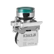KEAZ Кнопка КМЕ4610мЛС-220В-зеленый-1но+0нз-цилиндр-индикатор-IP65-КЭАЗ