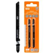 Пилки для электролобзика по дереву, HCS, 75х2,5 мм, чистый рез, T101B, 2 шт, «Рубин», TDM