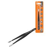 Пинцет прямой 120 мм, плоское жало 5 мм, нерж., антистатич. покр., блистер, «Рубин» TDM