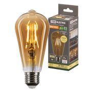 Лампа светодиодная «Винтаж» золотистая ST64, 7 Вт, 230 В, 2700 К, E27 (конус) TDM