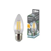 Лампа светодиодная «Филамент» С37-6 Вт-230 В-4000 К–E27 TDM