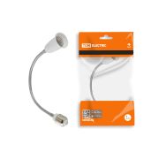 Переходник Е27-Е27 гибкий 300мм, белый, TDM