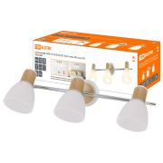 Светильник Спот, 3х40Вт, Е14, 230 В, 50 Гц, IP20, «Бутон», планка, ЭКО, сосна, TDM