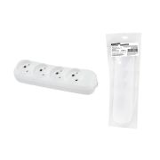 Колодка розеточная 4 гнезда 2П б/з 10А 250В белая серии «Народная» К4-2000