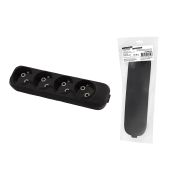 Колодка розеточная 4 гнезда 2П б/з 10А 250В черная серии «Народная» К4-2000