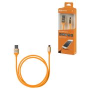 Дата-кабель, ДК 13, USB - micro USB, 1 м, силиконовая оплетка, оранжевый, TDM