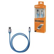 Дата-кабель, ДК 17, USB - USB Type-C, 1 м, силиконовая оплетка, голубой, TDM