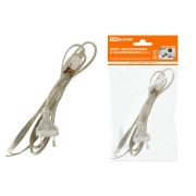 Шнур с выключателем и плоской вилкой ШУ01В ШВВП-ВП 2х0,75мм2 2м. прозрачный TDM