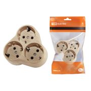 Блок на 3 гнезда 2П+З круглый 16А 250B «Эко» (сосна) TDM