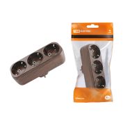 Блок на 3 гнезда 2П+З плоский 16А 250B «Эко» (бук) TDM