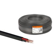 Кабель для видеонаблюдения КВК-П-2 2х0,5 мм² (200м), для наружной прокладки, черный «VISION» TDM