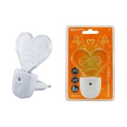 Ночник «Сердце»  с датчиком  света,светодиодный, 0.3 Вт  220 В TDM