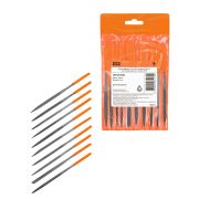 Набор надфилей 10 шт, Ø3 мм, длина 140 мм, пластиковая рукоятка, «Рубин» TDM