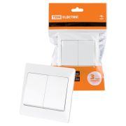 Выключатель 2 кл. 10А белый «Ильмень» TDM