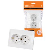 Розетка двойная 2П+З 16А 250В белая «Ильмень» TDM