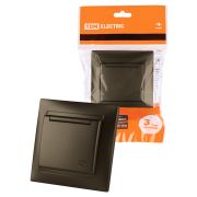 Розетка 2П+З 16А 250В  IP44 с крышкой бронза «Лама» TDM