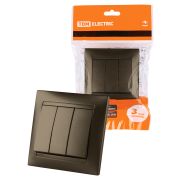 Выключатель 3-х кл. 10А бронза «Лама» TDM