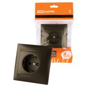Розетка 2П+З 16А 250В с защ. шт. бронза «Лама» TDM