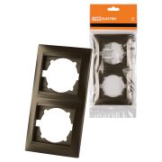 Рамка 2-х постовая вертикальная бронза «Лама» TDM