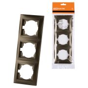 Рамка 3-х постовая вертикальная бронза «Лама» TDM