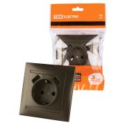 Розетка 2П+З 16А 250В + 2 USB порта 2,1А 5В бронза «Лама» TDM