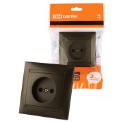 Розетка 2П 10А 250В с защ. шт. бронза «Лама» TDM