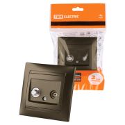 Розетка TV («мама») + SAT (F-разъем) 0-2400МГц бронза «Лама» TDM