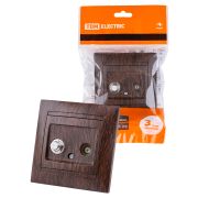 Розетка TV («мама») + SAT (F-разъем) 0-2400МГц венге «Лама» TDM