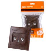 Розетка двойная телефонная RJ11 венге «Лама» TDM