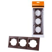 Рамка 3-х постовая горизонтальная венге «Лама» TDM