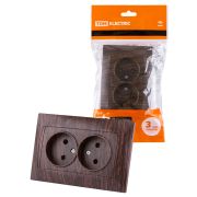 Розетка двойная 2П 10А 250В венге «Лама» TDM