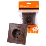 Розетка 2П+З 16А 250В с защ. шт. венге «Лама» TDM