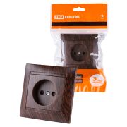 Розетка 2П 10А 250В с защ. шт. венге «Лама» TDM