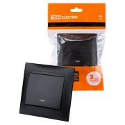 Выключатель 1 кл. с подсветкой 10А графит «Лама» TDM