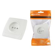 Розетка 2П 10А 250В с защ. шт. белая «Онега» TDM