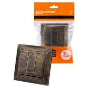 Выключатель 3-х кл. 10А старинная бронза «Лама» TDM