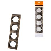 Рамка 4-х постовая вертикальная старинная бронза «Лама» TDM