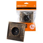 Розетка 2П+З 16А 250В с защ. шт. старинная бронза «Лама» TDM