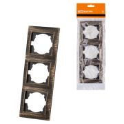 Рамка 3-х постовая вертикальная старинная бронза «Лама» TDM