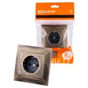 Розетка 2П+З 16А 250В старинная бронза «Лама» TDM