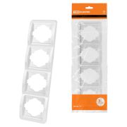 Рамка 4-ая вертикальная белая «Валдай» TDM