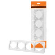 Рамка 4-ая горизонтальная белая «Валдай» TDM