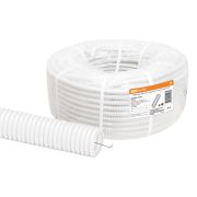 Труба гофрированная ПВХ d 20 с зондом (50 м) легкая 350Н белая TDM