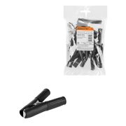 Зажим «крокодил» ЗКИ 30А 75мм в изоляции черный (10шт) TDM