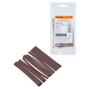 Набор трубок термоусаживаемых, не поддерживающих горение, клеевых, 8 типоразмеров, длиной 10 см ТТкНГ(3:1) «Моноцвет-диапазон, коричневый TDM»