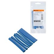 Набор трубок термоусаживаемых, не поддерживающих горение, клеевых, 8 типоразмеров, длиной 10 см ТТкНГ(3:1) «Моноцвет-диапазон, синий TDM»