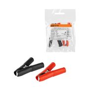 Зажим «крокодил» ЗКИ 30А 75мм в изоляции красный/черный (1шт+1шт) TDM