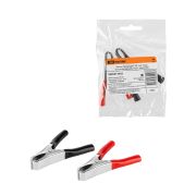 Зажим «крокодил» ЗК 15А 75мм красный/черный (1шт+1шт) TDM