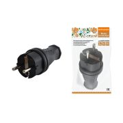 Вилка прямая каучук 2Р+РЕ 16А 250В IP44 серии «Народная»